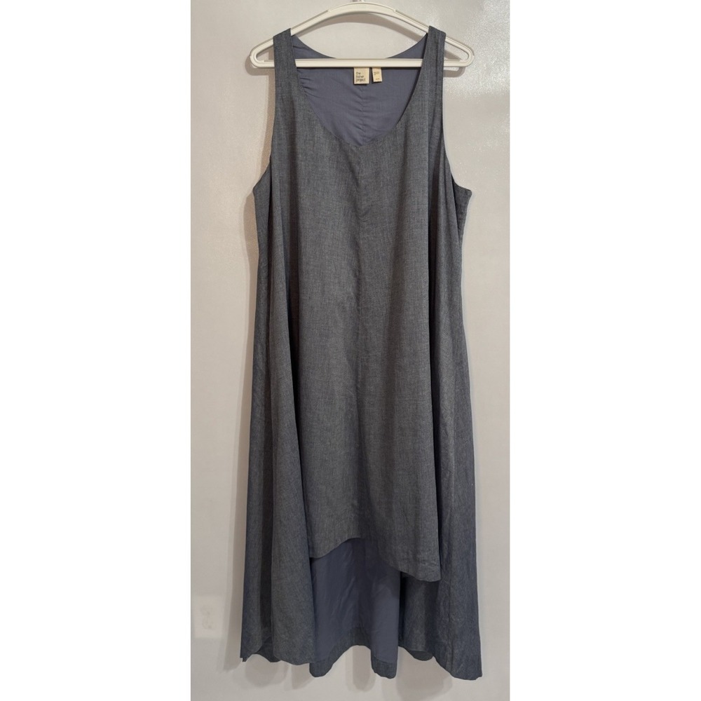 Eileen Fisher The Fisher Project XL Slate Blue High-Low Organic Cotton Dress